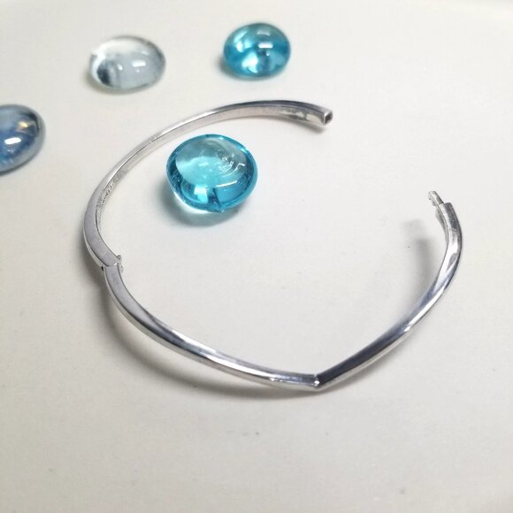 Authentic Pandora Wishbone Bangle Sterling Silver Smooth Bangle Size 1 - Picture 4 of 6